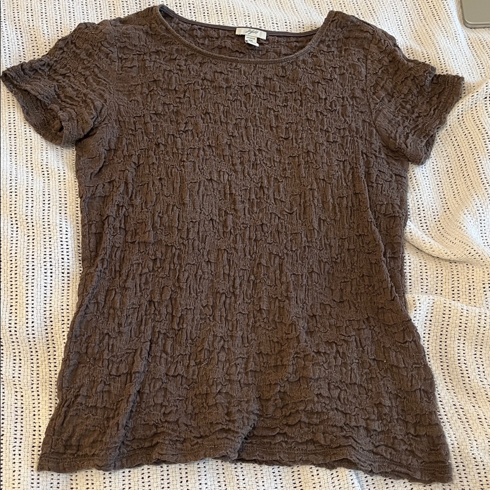 Textured Brown J. Jill Short Sleeve Top